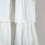 Lush Decor Ruffle 84 x 50 Solid White 3 Rod Pocket Single Window Panel Curtain