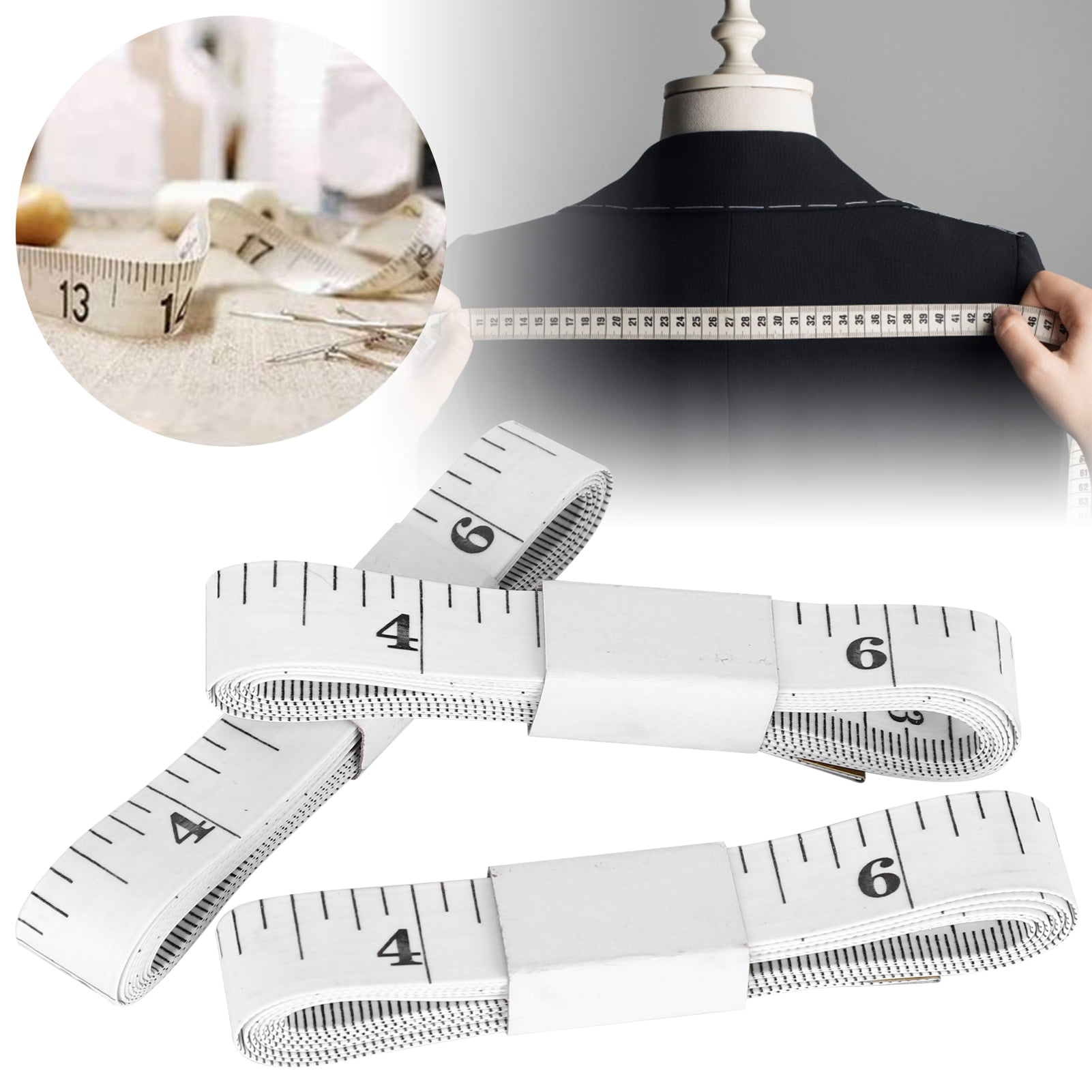 Henmomu 100Pcs Soft Measuring Tape Flexible Plastic Body Sewing