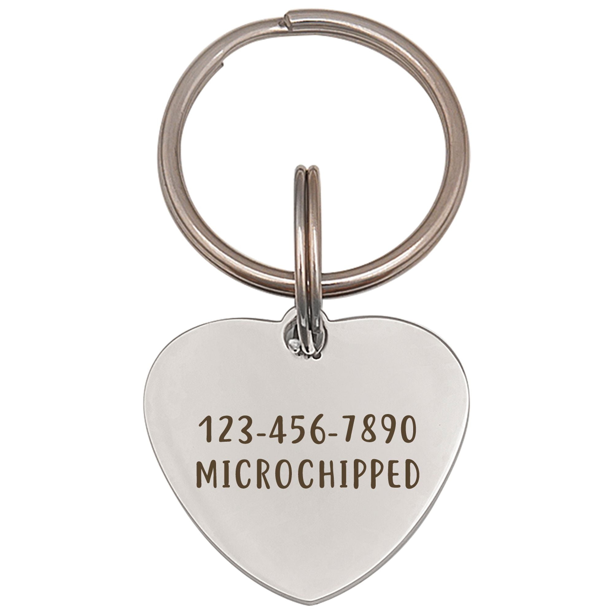 Anavia Stainless Steel Double Sided Heart Name & Icon Engraved Dog & Cat ID Tag, Silver, S