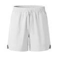 thumbnail image 4 of YODETEY Men’s Lightweight Elastic Waist Casual Summer Shorts with Pockets,Men’s & Big Men’s Light White,Size S-3XL, 4 of 5
