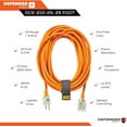 Defender Cable 14/3 Gauge, 25 ft SJTW Contractor Grade Extension Cord, with Lighted end,UL/ETL