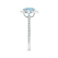 thumbnail image 3 of Angara Natural 1.12 Ct. Aquamarine with Diamond Halo Ring in 14K White Gold for Women (Ring Size: 3.5), 3 of 9