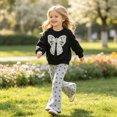 thumbnail image 2 of KPOPLK 3T 4T 5T 6T 7T Little's Girl Clothes Fall Winter Outfits Long Sleeve Crewneck Cute Print T-Shirt Pant Clothing Sets,Size 7 Years, 2 of 7