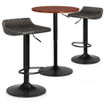 thumbnail image 3 of MoNiBloom 3 Piece Bar Table and Chair Set, 23.5" Round Pub Table and PU Leather Swivel Barstools for Kitchen Dining Room, 3 of 11