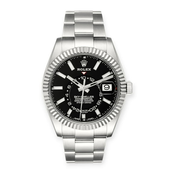 Pre-Owned Rolex Sky-Dweller 326934 42MM Black Dial With Stainless Steel Oyster Bracelet