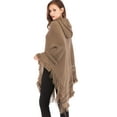 thumbnail image 3 of LELINTA Womens Autumn Winter Poncho Shawl Cloak Tassel Knitted Sweater Batwing Sleeve Coat Outwear Pullover Jumper, One Size, 3 Colors, 3 of 7