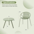 thumbnail image 6 of Barara King Patio Relaxation Sets,All Weather PP Patio Conversation Set with Round Coffee table and 2 Chairs-Green, 6 of 10