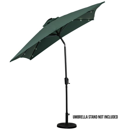 Sun Ray - 9'x7' Rectangular Solar Lighted Umbrella - Teal
