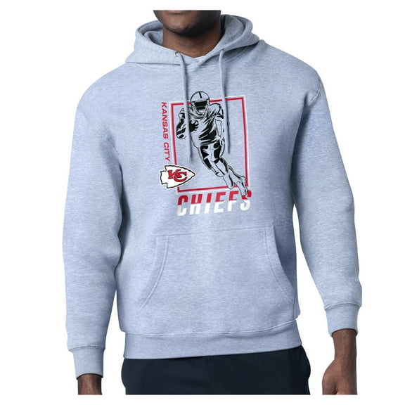 Men's Starter Heather Gray Kansas City Chiefs Player Grid Pullover Hoodie