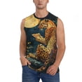 thumbnail image 1 of Fotbe Leopard Reading Tarot Cards Men's Camiseta sin Mangas Estampada para Hombres, Playera Casual para Gimnasio, Entrenamiento, Playa-Medium, 1 of 7