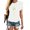 Blanc, variante sur Daeful Hauts Imprimé Pissenlit T-Shirts Manches Courtes Dames Coupe Décontractée Col Rond Tee Noir 3TG