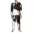 thumbnail image 3 of Naloa Black And White Boston Terrier Men’s Pajamas Set - Long Sleeve Button Down Sleep Shirt and Pajama Bottoms Sleepwear Set-XX-Large, 3 of 7