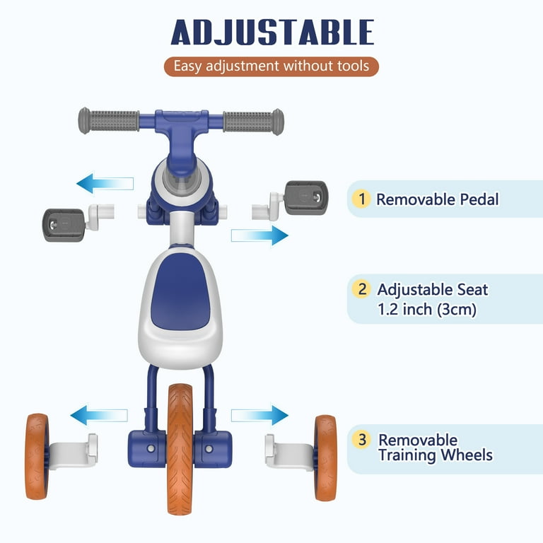 Kicacooc Kids Tricycle for 2-4 Yr Old Boys Girls 3 in 1