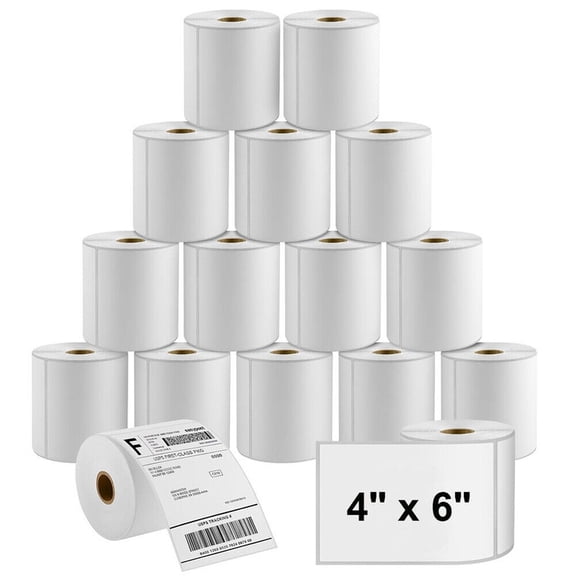 FungLam Thermal Labels 4x6" 500/Roll Barcode Sticker White Shipping Lables Self-Adhsive Mailing Labels Compatible with Zebra/Eltron(1Rolls)