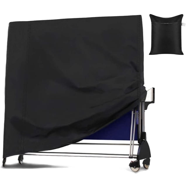 Housse de Table de Tennis de Table Extérieur Intérieur Pliable Housses de Table de Ping-Pong Imperméable Résistante à la Poussière Protection Tous Temps Ajustement Universel Noir (210D)