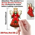 thumbnail image 3 of 16 Pack Colorful Angel Ornaments, Wooden Cherub Pendants, 3.9 inch, Rustic Religious Hanging Decor, Christmas Tree Bulk Set, Spiritual Holiday Party Favors, Multicolor, Wood, 3 of 8