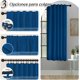 thumbnail image 2 of Lino Cortinas Blackout 100% Opacas, Bolsillo para Barra/Pestaña Trasera, para Recámara y Ventana de Sala, 2 Paneles (Azul, 106.6 x 160 cm), 2 of 12