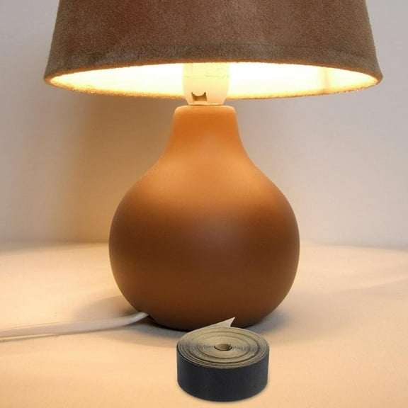 NICEXMAS Lamp Shade Edging Tape Black 1 Roll 197x0.8x0.04In Natural Linen Fabric