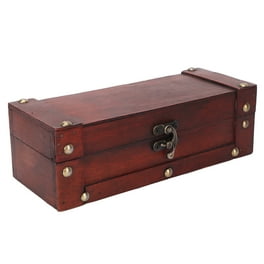 Sold Vintage Wooden Treasure Chest Trinket Jewelry Box Brown Wood 7.5