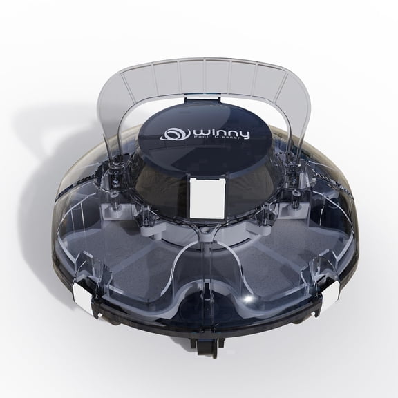 WYBOT Cordless Robotic Pool Cleaner, Lasts 80 Min, Automatic Vacuum for Above-Ground Pools up to 645 Sq.ft,Portable, Self-Parking, Transparent Black