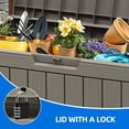 thumbnail image 4 of DEXTRUS 45 Gallon Outdoor Resin Deck Box with Side Handles, Weatherproof & Lockable Patio Furniture Storage, Light Brown, 4 of 10