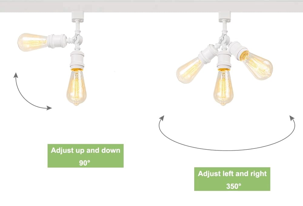 KAYYELAMP Minimalist White J-Type Track Lighting E26 Base Adjustable Angle Direction For Home Office 1 Pcs