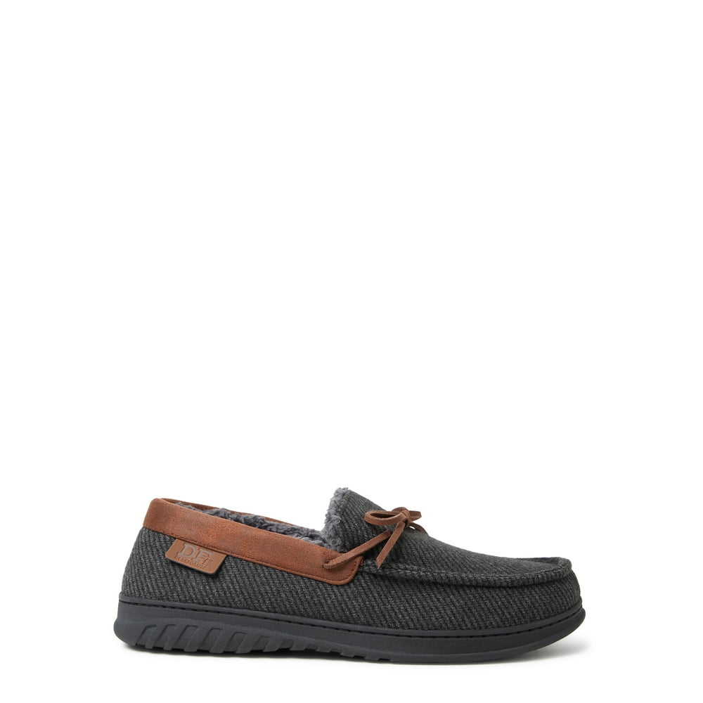 DF by Dearfoams Ribbed Moccasin Slippers with Memory Foam (Men's) (Wide