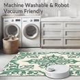 thumbnail image 5 of ODIKA 5'x7' Machine Washable Non-Slip Area Rug, Vintage Damask Scrollwork with Ornate Baroque Details High Traffic Rug with Pad, Green, 525835, 5 of 8