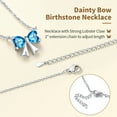 thumbnail image 6 of FindChic Bow Necklace for Women, Synthetic Blue Topaz Birthstone Necklaces Bow Heart Cubic Zirconia Pendant Birthday Mothers Day Jewelry Gifts Her Wife Lady Adults Ideas, 6 of 9