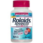 Rolaids Advanced Antacid Plus Anti Gas Chewable Tablets, Mixed Berries 60 ea (Pack of 3)