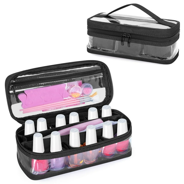 Funda organizadora de esmaltes de uñas BAFASO, pequeña, transparente, 15 ml x 12