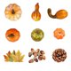 thumbnail image 1 of Wosthever 50/70 Uds calabazas de simulación Mini hoja de arce Artificial decoración de Halloween vegetales simulados para accesorios de Acción Kits de decoración para fiestas 70 piezas, 1 of 6