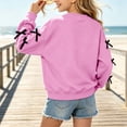 thumbnail image 3 of Jalioing Crew Neck Sweatshirt for Teen Girls Casual Fashion Long Sleeve Bowknot Pullover Tops Solid Cute Shirts 3-14 Years, 3 of 8