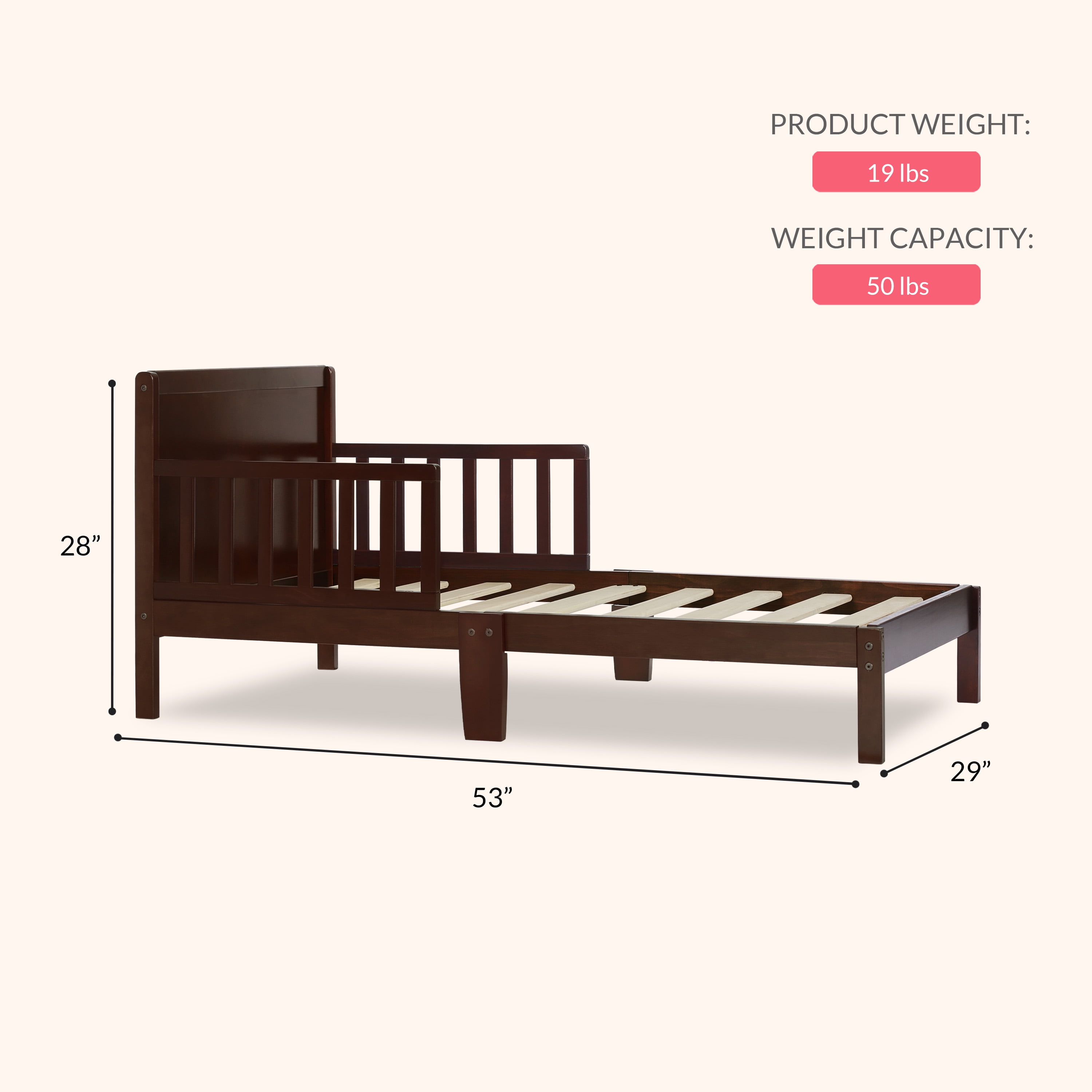 Dream On Me Brookside Toddler Bed, Model #648