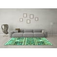 thumbnail image 3 of Ahgly Company Indoor Rectangle Abstract Turquoise Blue Modern Area Rugs, 2' x 3', 3 of 4