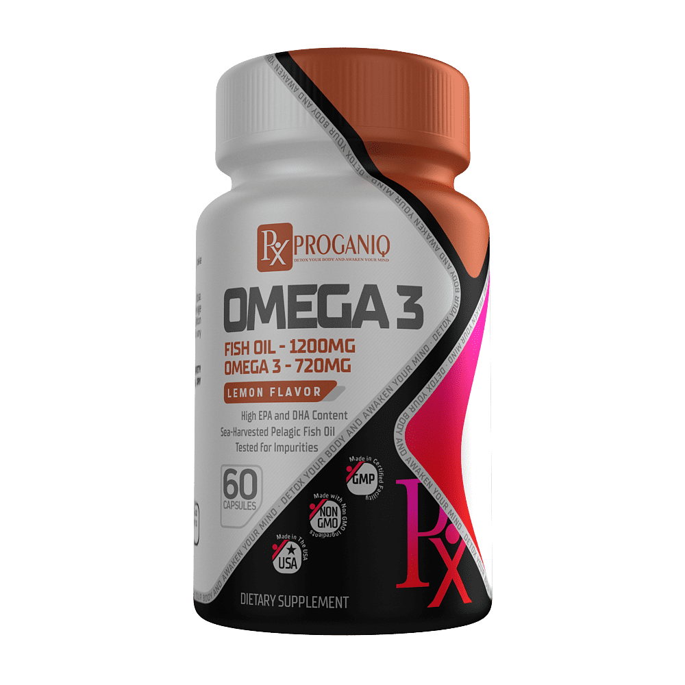 Triple-Strength Omega 3 Fish Oil with EPA and DHA Supplements. Proganiq 2,200mg, 60 Softgels