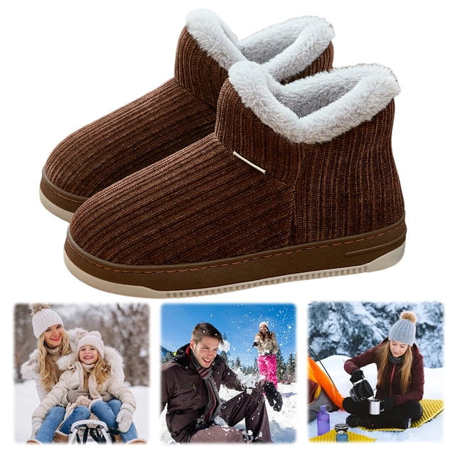 Booties Bootie Slippers para mujeres Lavas hombres Cómodos con el tobillo caliente anti-Slip al aire libre en interiores