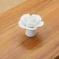 thumbnail image 3 of Ceramic Elegant Rose Flower Cabinet Knobs, 6Pcs Red Vintage Kitchen Rose Flower Drawer Knobs Pull Handles for Girl's Room Dresser Cupboard Wardrobe with the Screw (6 Pack), 3 of 9