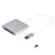 thumbnail image 1 of Lector de s 3 en 1 USB3.0, unidad flash USB / Micro USB TF / lector de cámara de Plata Baoblaze Lector de tarjetas de memoria, 1 of 7