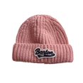 thumbnail image 2 of RKSTN Baby Hat Letter Print Knit Beanie Daily Keep Warm Pull Over Cute Comfy Newborn Kids Hat (Pink ,Free Size), 2 of 4