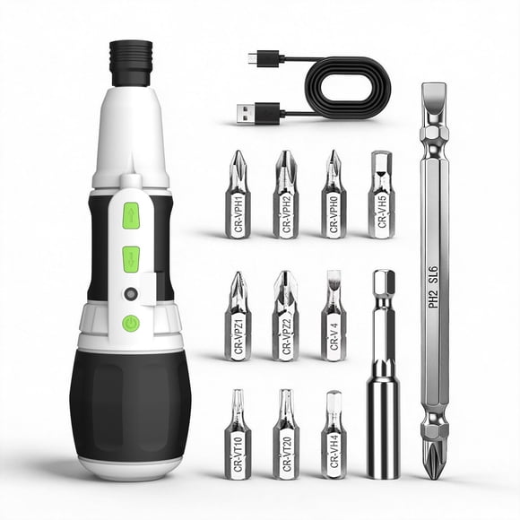 Destornillador eléctrico VCAN ACTIVE inalámbrico con 11 puntas y LED