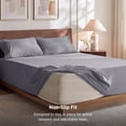 thumbnail image 5 of U by Bedsure Stay Put Queen Sheet Sets, 4 Piece 18" Deep Pockets Non-Slip Polyester Microfiber Bed Sheets, Gray, 5 of 11