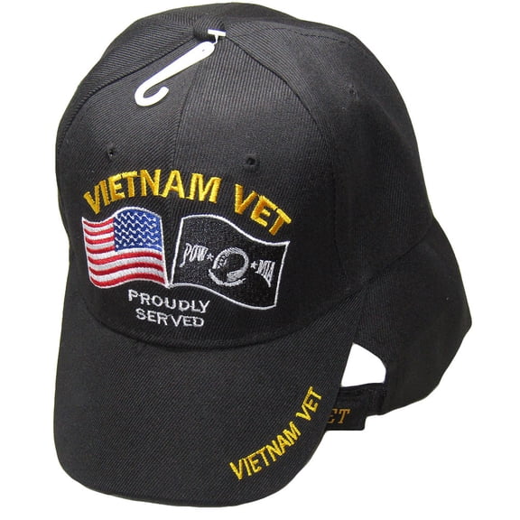 Vietnam Vet POW Mia USA POW MIA Proudly Served Black Embroider Cap CAP604D Hat