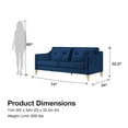 Mr. Kate Tess Blue Velvet Sofa, Small Space Living Room Couch with Soft ...