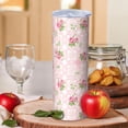 thumbnail image 2 of Pioneer Flower Floral Print Pattern 20oz Skinny Tumbler with Straw & Lid, Double Wall Vacuum Insulated Cup, Leak-Proof, Cup Holder Friendly, Hot 6H Cold 12H, 2 of 6