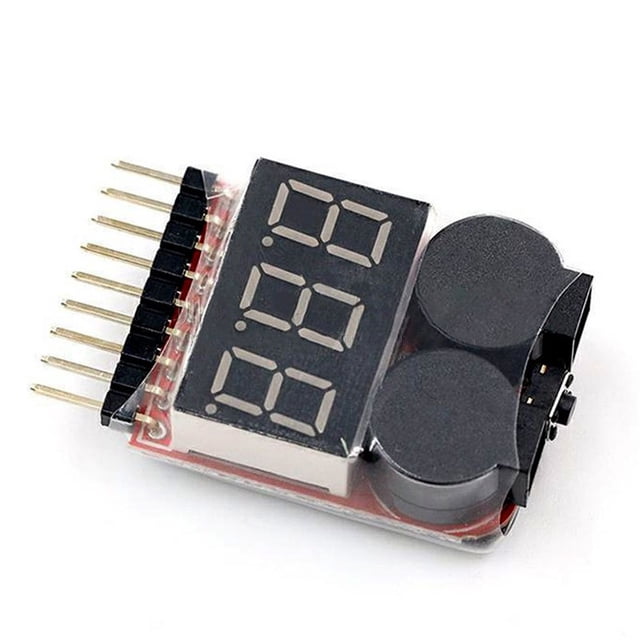 1Pc 1-8S Battery Voltage Tester/Low Voltage Buzzer Alarm for Lipo/Li-Ion 1Pc