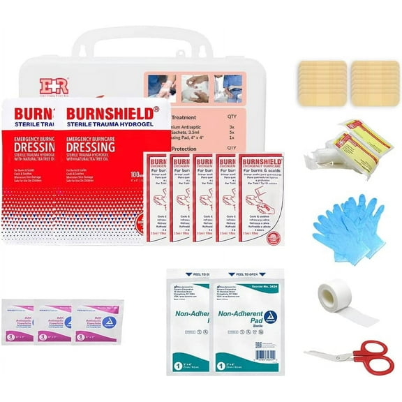 Ever Ready First Aid Basic Burn Kit with Burn Gel & Dressing for Common Burns and Scalds