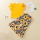 thumbnail image 5 of Ropa Para Bebé (Niño O Niña), Traje Para Niño Pequeño, Pantalones De Manga Corta Con Estampado De Vaca Y Girasol, Pantalones Amarillos De Dos Piezas Odeerbi LM103-11380, 5 of 9
