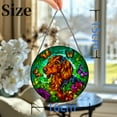 thumbnail image 3 of Stained Glass Suncatcher Dachshund Dog and Butterflies Handmade Window Hangings Colored Glass Suncatcher Crafts Kits for Indoor Garden Christmas Decoration 16x16cm-1-4, 3 of 6