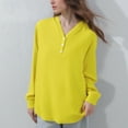 thumbnail image 1 of Ailaofu Womens Tops Business Casual Long Sleeve Button V Neck Henley Shirts Fall Trendy Loose Work Office Blouse, 1 of 4